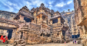 der kailasa tempel höhle 16 im ellora komplex ein