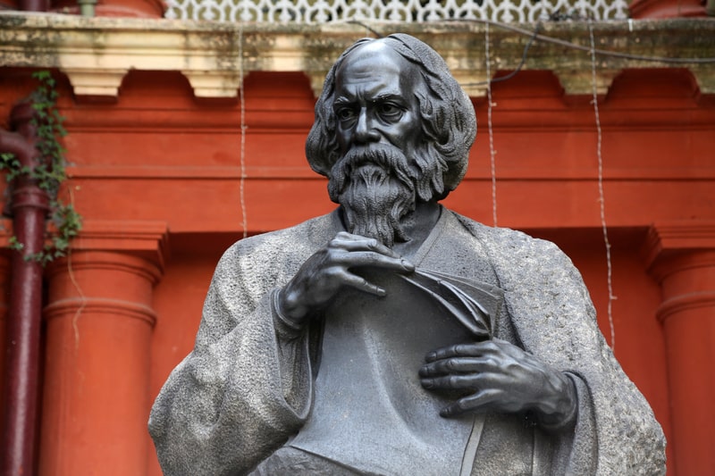 denkmal von rabindranath tagore berühmte inder